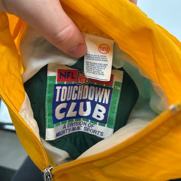 VTG 90s Kids NFL Green Bay Packers Football Nylon Windbreaker Jacket Youth 10-12 - Picture 3 of 8
